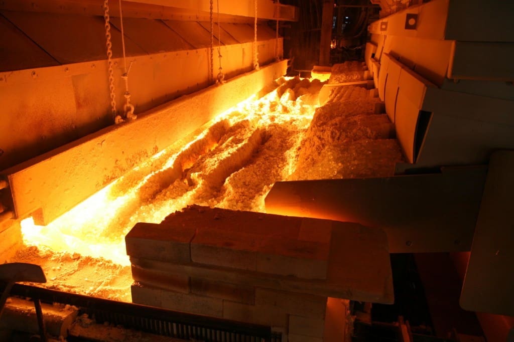 Glass production.