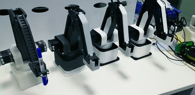 Iterations of the Hexbot design.