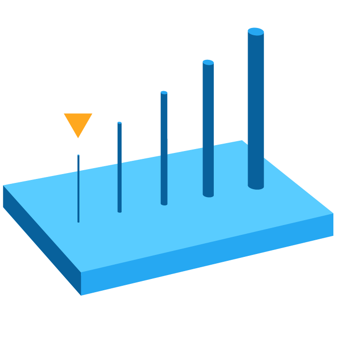 An illustration of vertical wires.