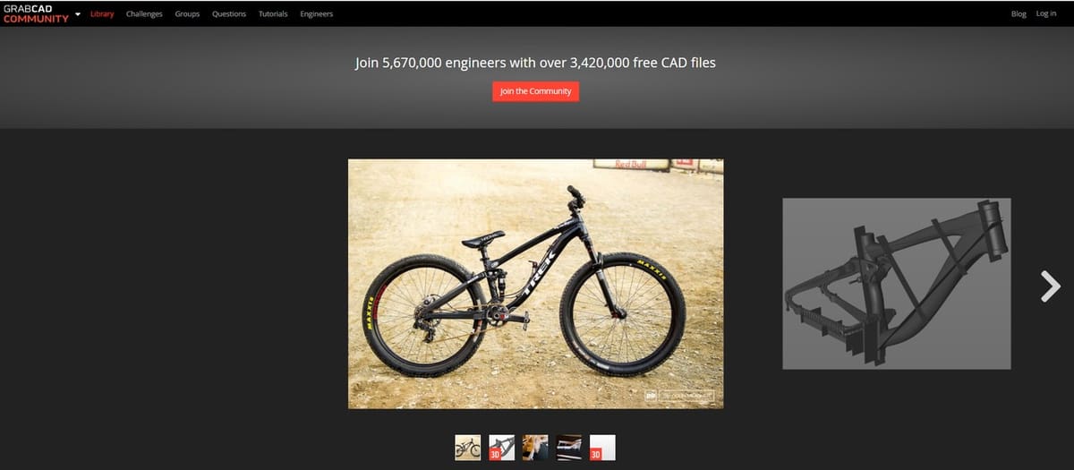 A free model of a trek bicycle.