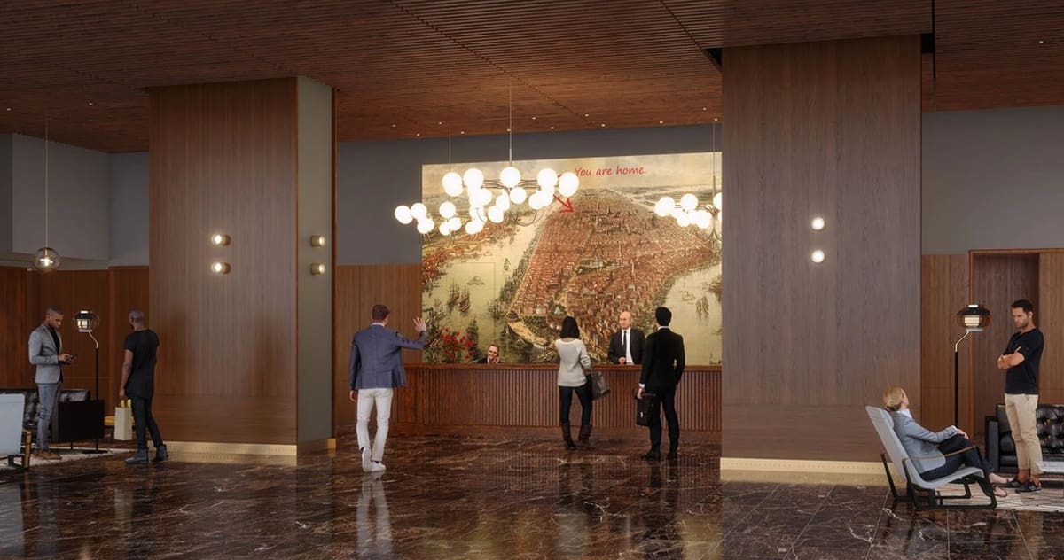 A model scene complete with posed, rendered people in Rhino3D.