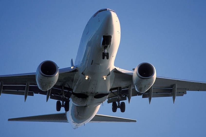 A jumbo jet modeled and rendered in Rhino3D.