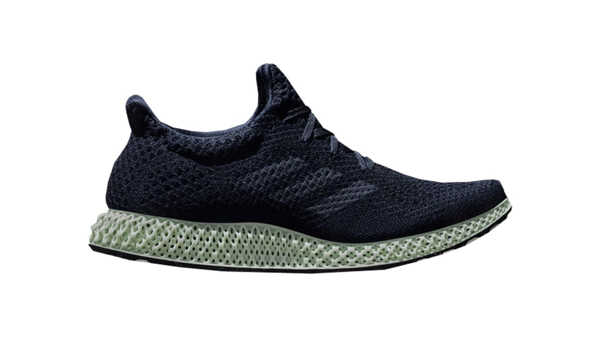 Adidas Futurecraft 4D shoe with a 3D printed mid-sole.