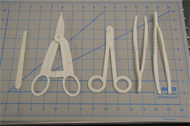 Part of a 3D printed surgical kit.