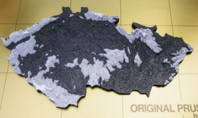 3D printed geographical terrain model of the Czech Republic.
