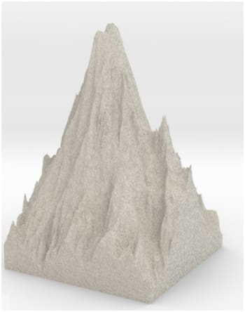 3D printed miniature of Mount Rainier in Seattle.