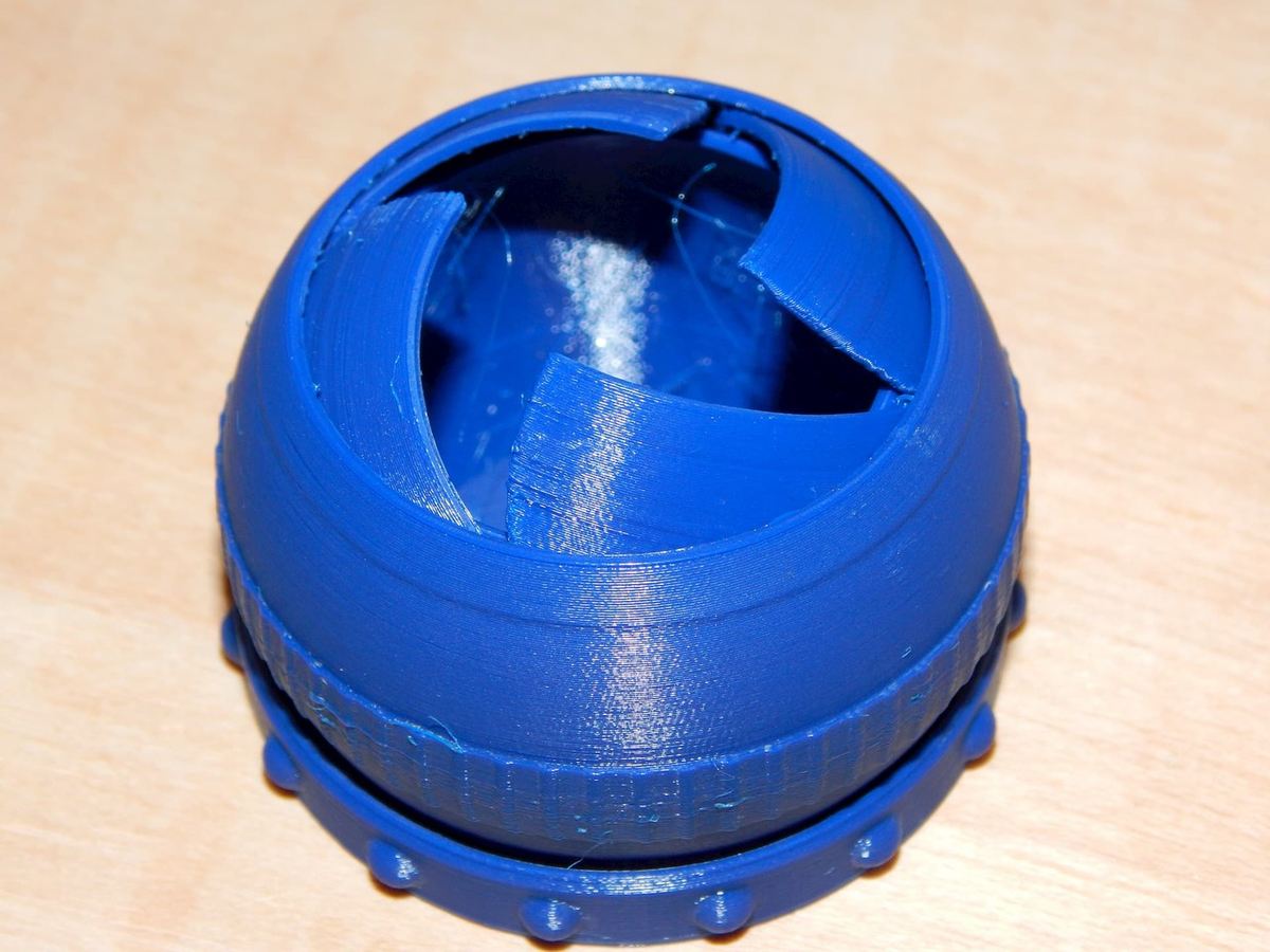 The iris box, partially closed.