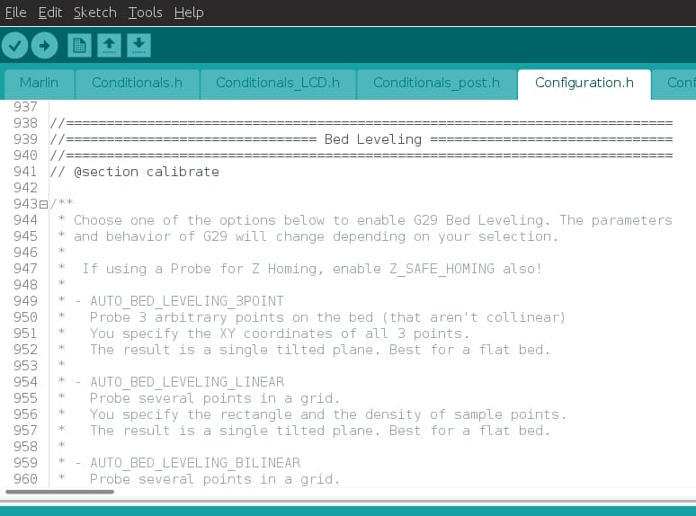 Additional settings in Marlin firmware code.