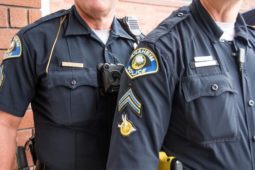 Kevlar shirts worn by Anaheim's police force.