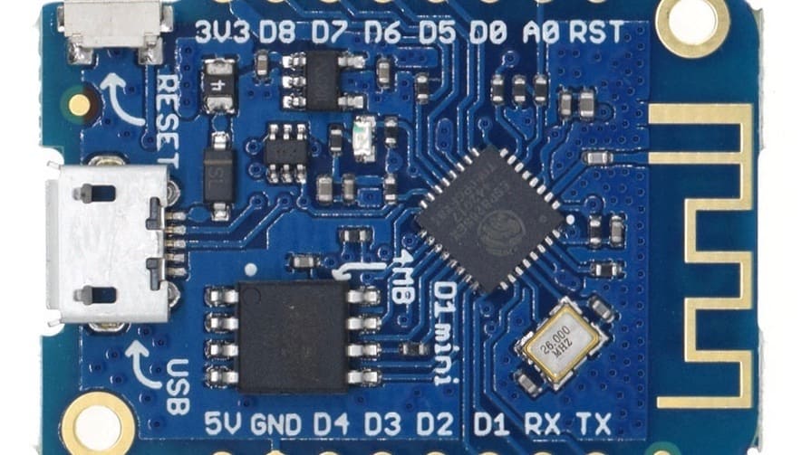 The Wemos D1 mini.
