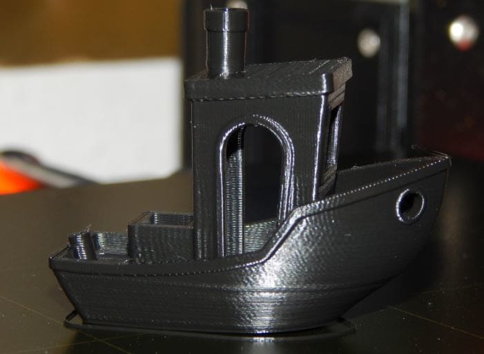Our 3DBenchy, just finished printing.
