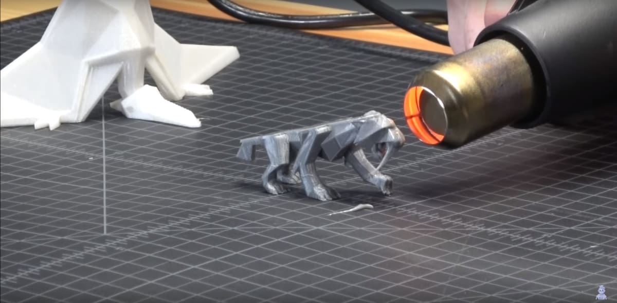 A PLA print melting under heat.