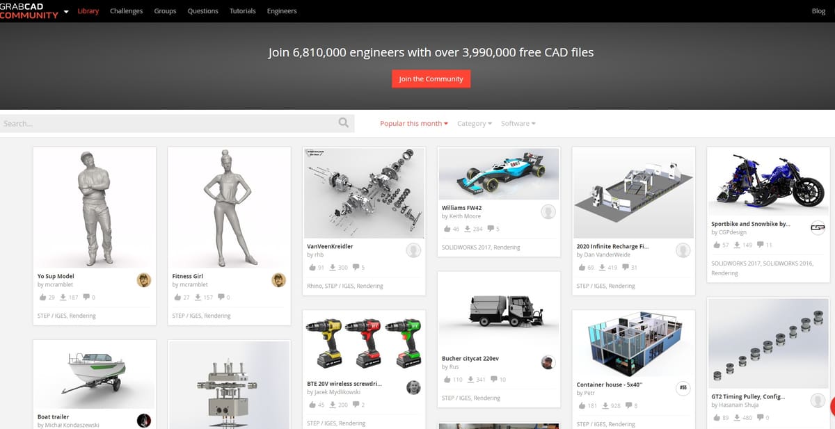 Photo de Modèle 3D gratuit / Objet 3D gratuit: GrabCAD
