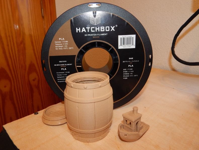 Some of our test prints in Wood PLA.
