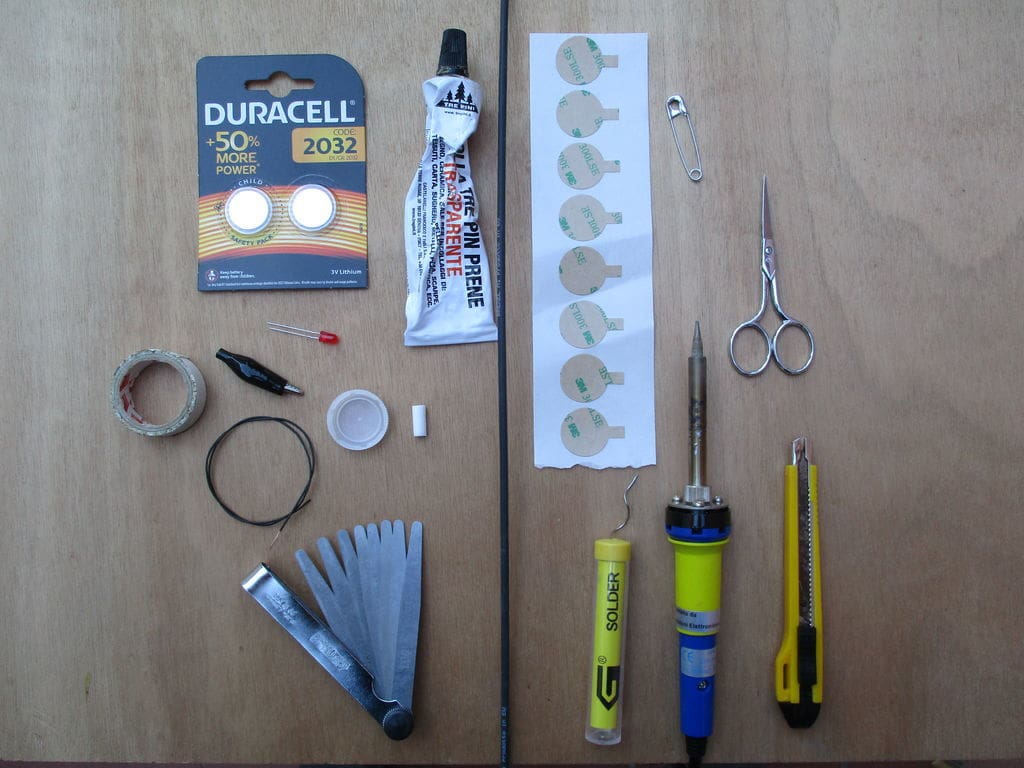 All of the supplies, laid out.