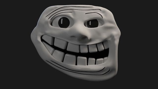 3D Trollface inspired by so-called 