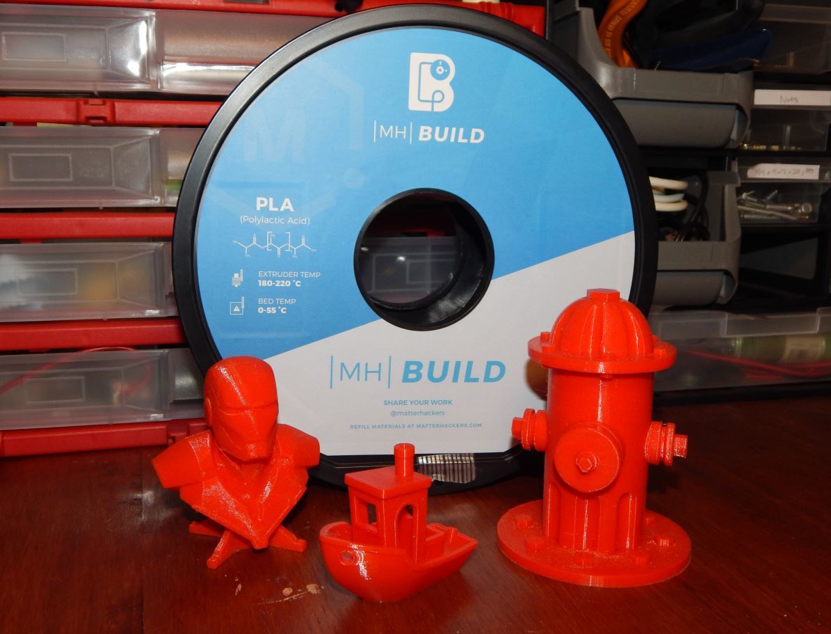 Our collection of test models, spool in rear.