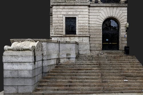 Photogrammetric model of the side entrance of Philadelphia Community College.