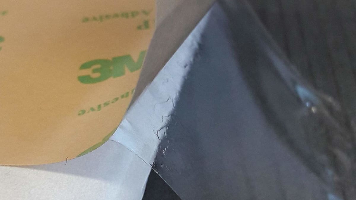An unused custom adhesive sheet.