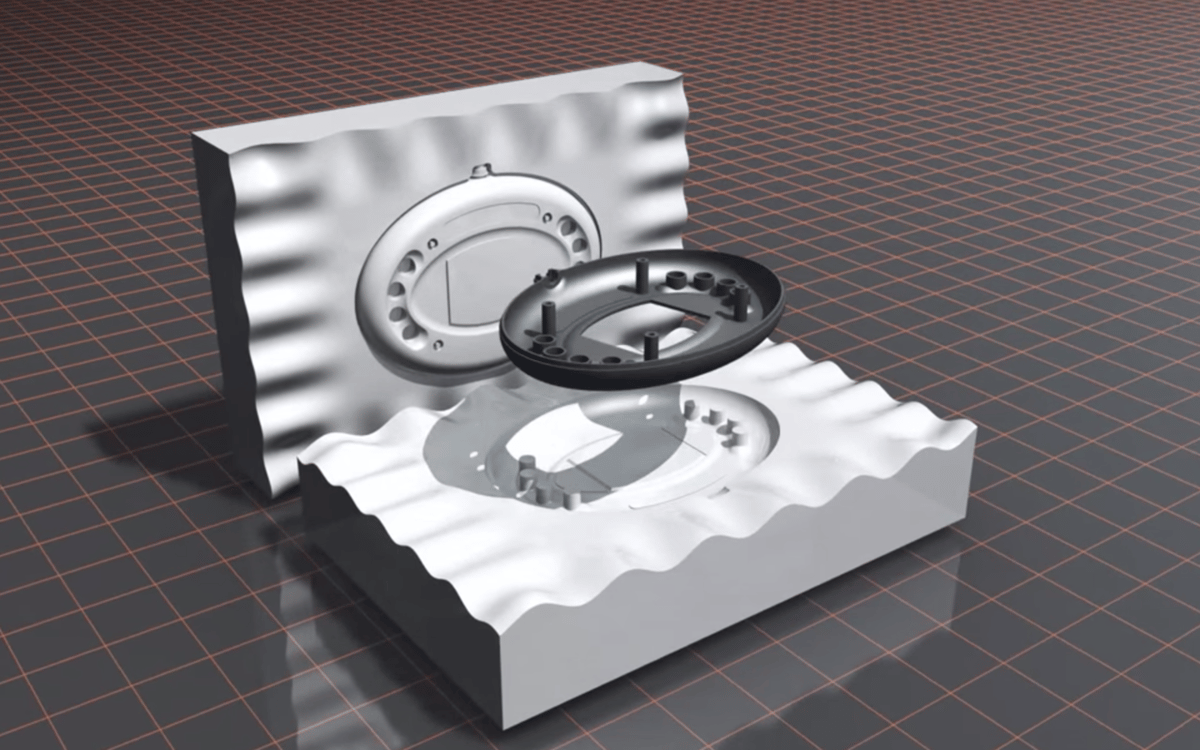 Master pattern removal from the now split mold tool.