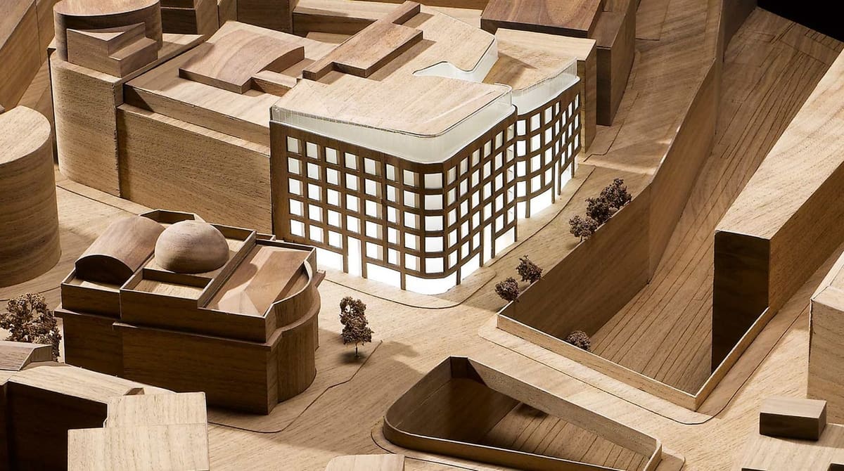 Architectural model made with the help of laser cutting.