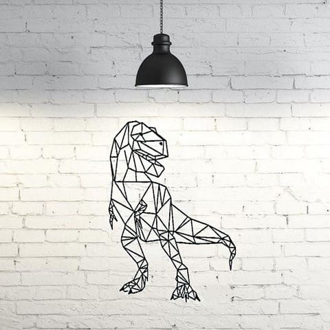 A low-poly T-Rex wall sculpture.