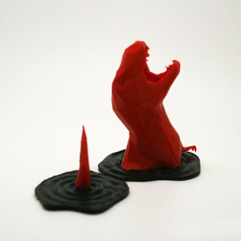 A T-Rex sinking into extinction.