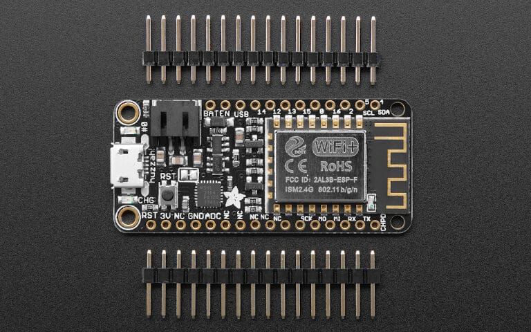 The ESP8266 Feather Huzzah by Adafruit.