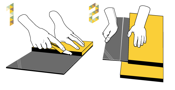 Scoring (1) and breaking (2) acrylic.