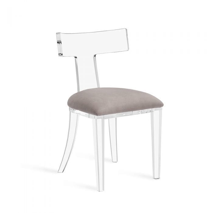 An acrylic chair.