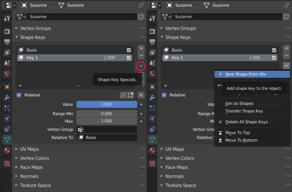 Image of: Step 4: Creating Shape Keys
