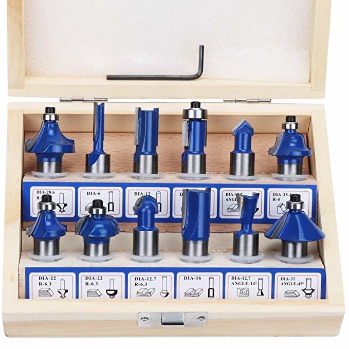 Router bit sets are widely available at great prices.