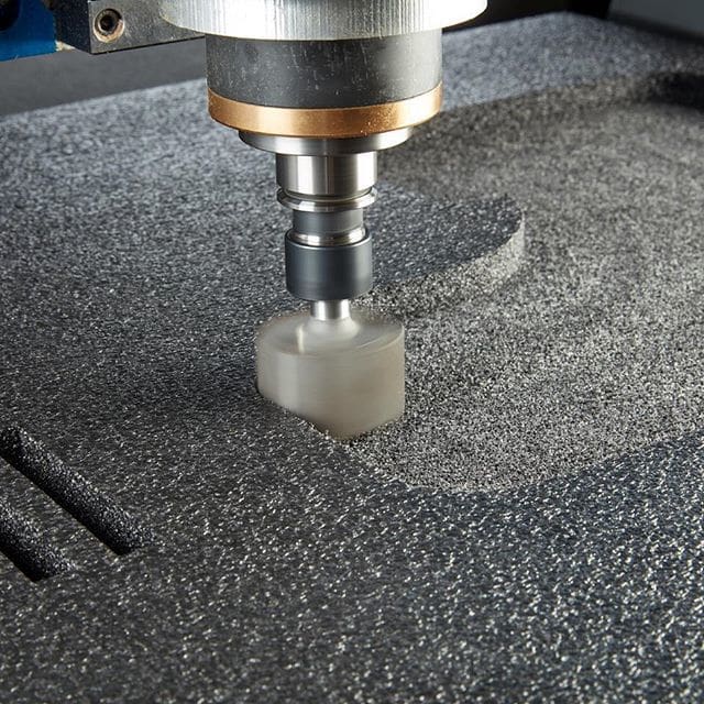Cutting foam on a CNC router.