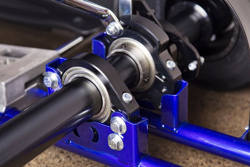 Multiple bearings on the rear axle of a go-kart require geometric tolerancing.