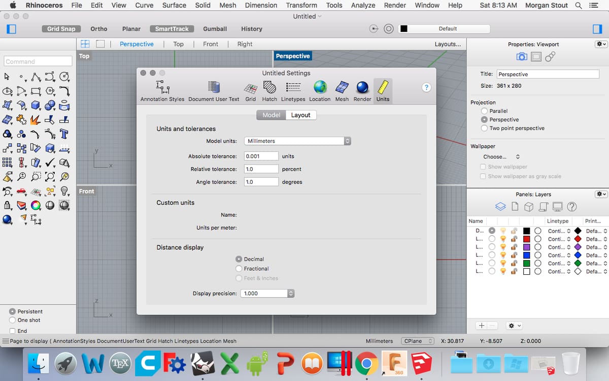 Once you have the dialog box open, you can adjust the units to design an object in light years if you really wanted to.