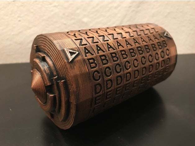 Letter Cryptex printed with metallic filament.
