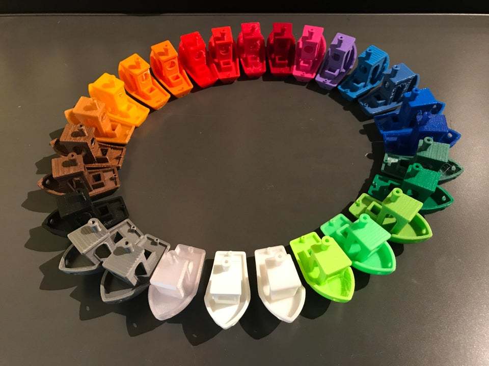 A ring of rainbow Benchy's.