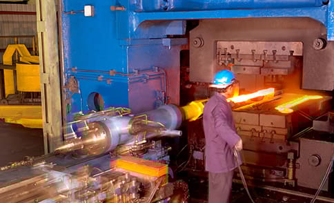 This is an example of an FMS used to forge metal parts.