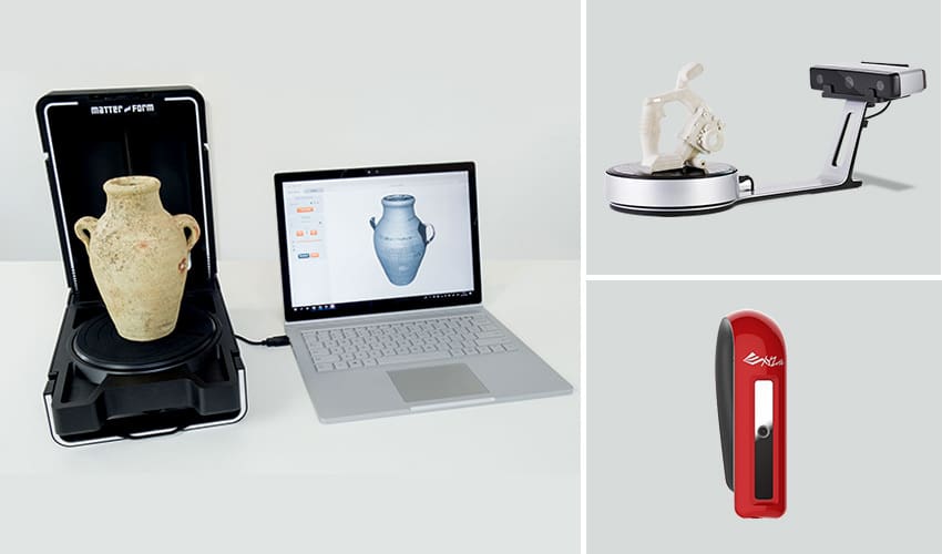 3D scanning constructs CAD images of objects from points of data.