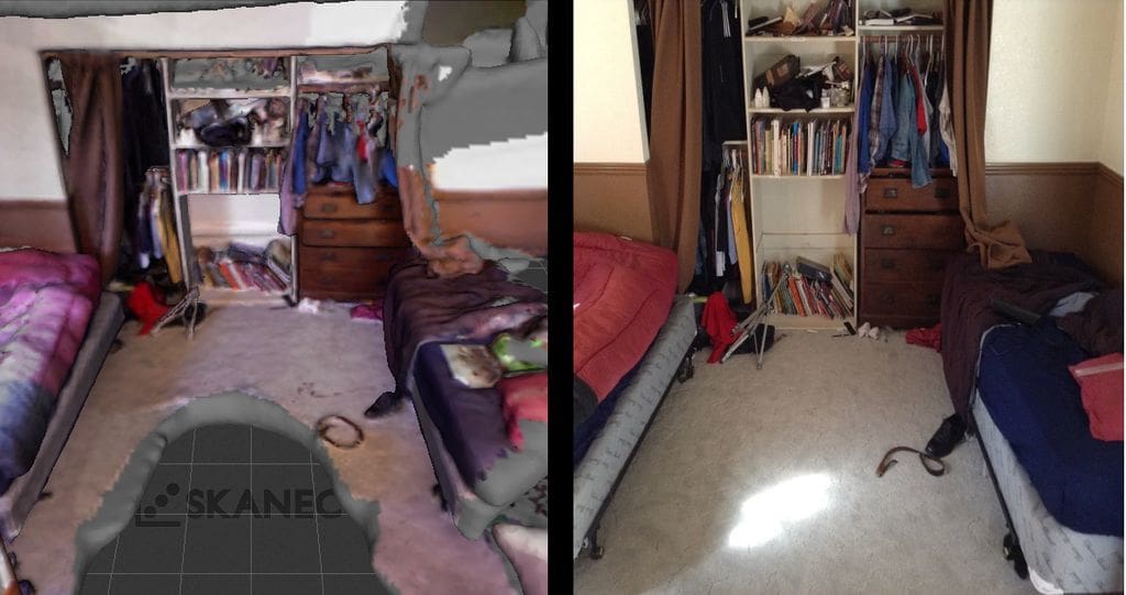 Be very careful when 3D scanning your room by hand so you don't get gaps in your data.