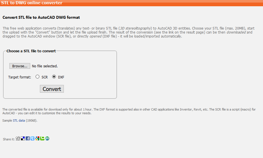 STL2DWG convertor allows quick conversion.