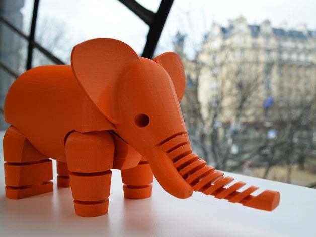 The elephant in pumpkin orange.