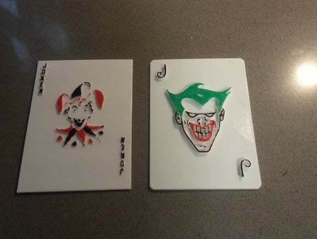 A couple of sharp Joker playing cards.