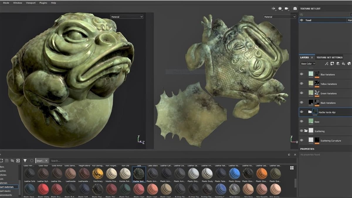 A toad map with a marble effect.