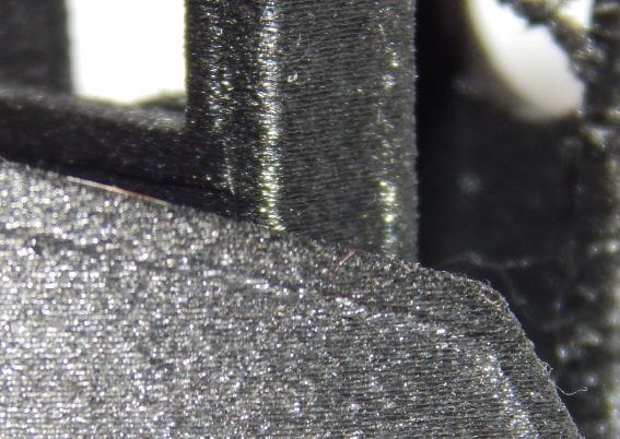 The close up of our 3DBenchy shows very clean, even layers.