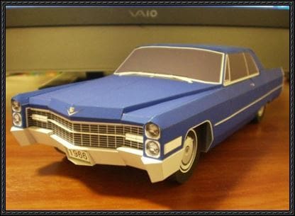 1966 Cadilac made using paper.