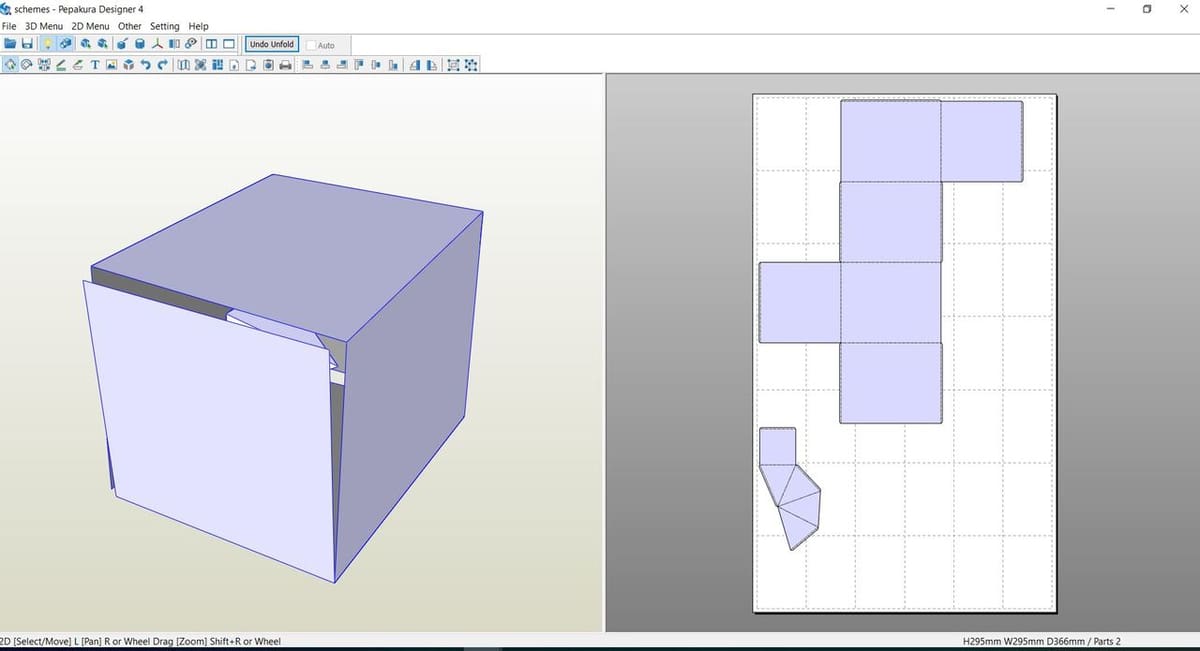 A screenshot of our project in Pepakura