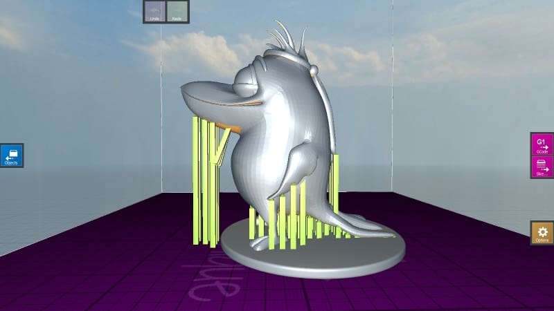 Supports generated for the object