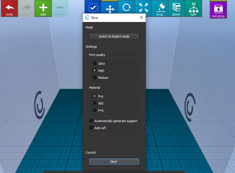 The easy mode panel settings