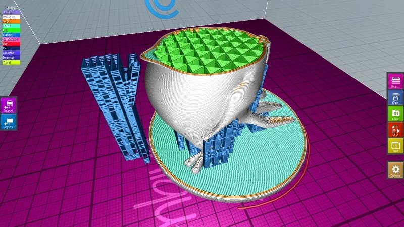 The view of model in G-code viewer